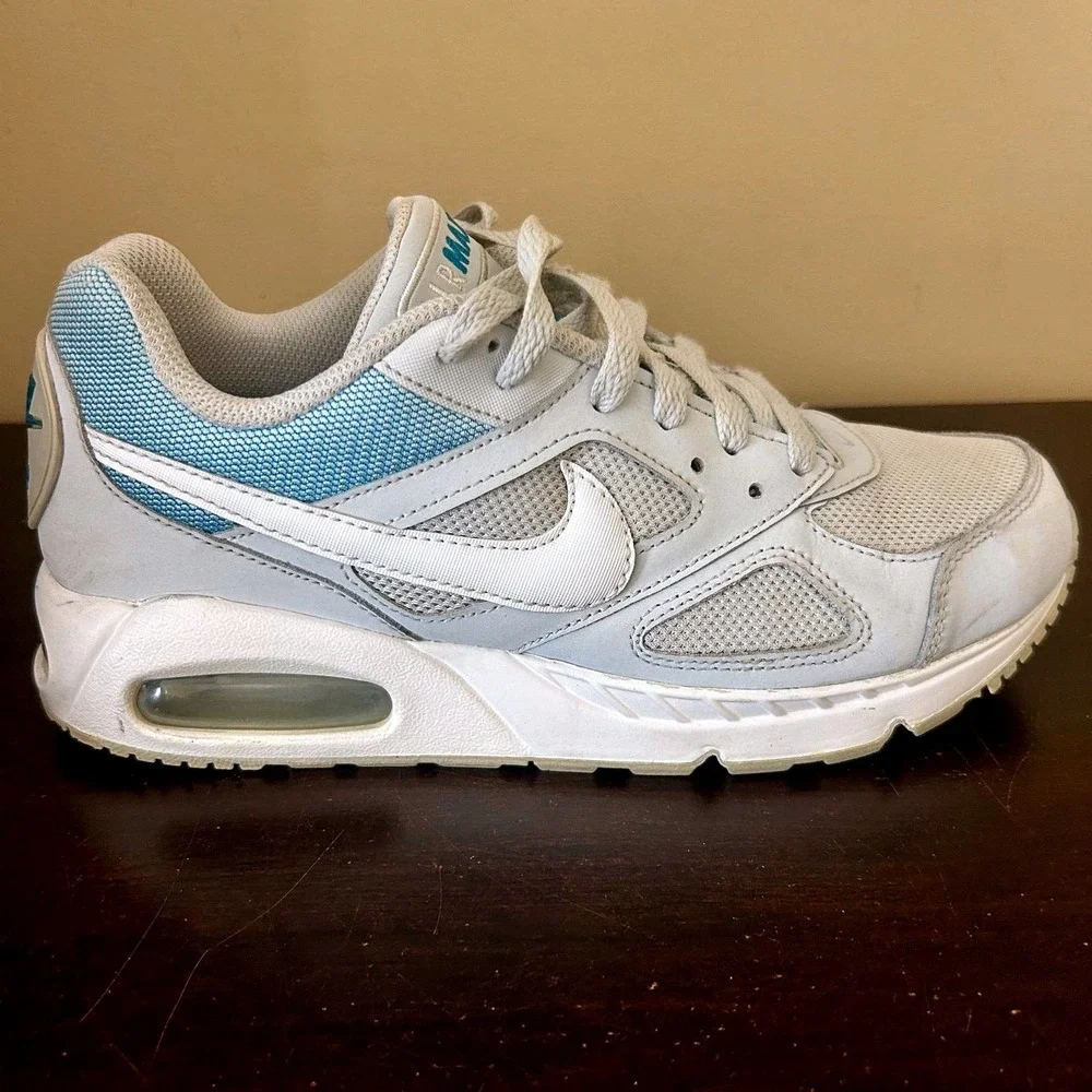 Nike Air Max Ivo Womens Sneakers‎ Light Grey Aqua Blue White Low Top Shoes